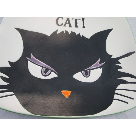 Sacrdy Cat Square Plate by Eli and Ana Handmade Ceramics 2018 GUC - Picture 3 of 12